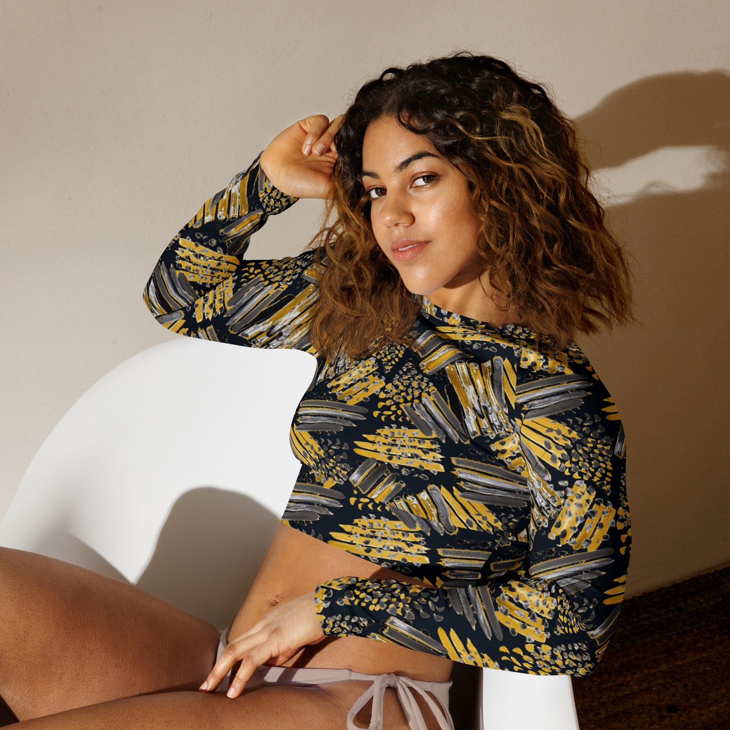 Sisu Gold Recycled long-sleeve crop top