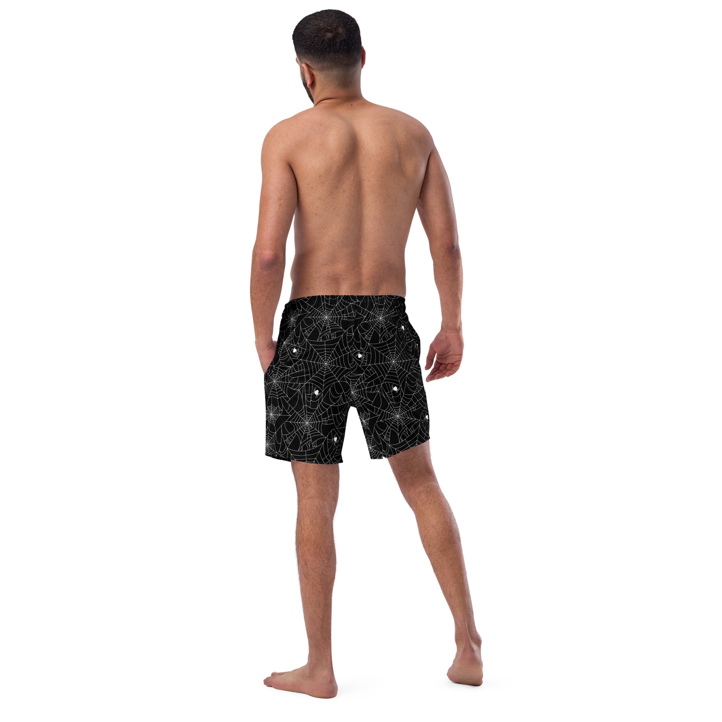 Along Came a Spider swim trunks